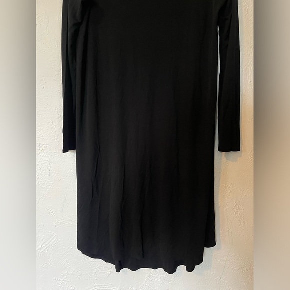 EILEEN FISHER SILK Elegant Black Long Sleeve Dress - Picture 2 of 5
